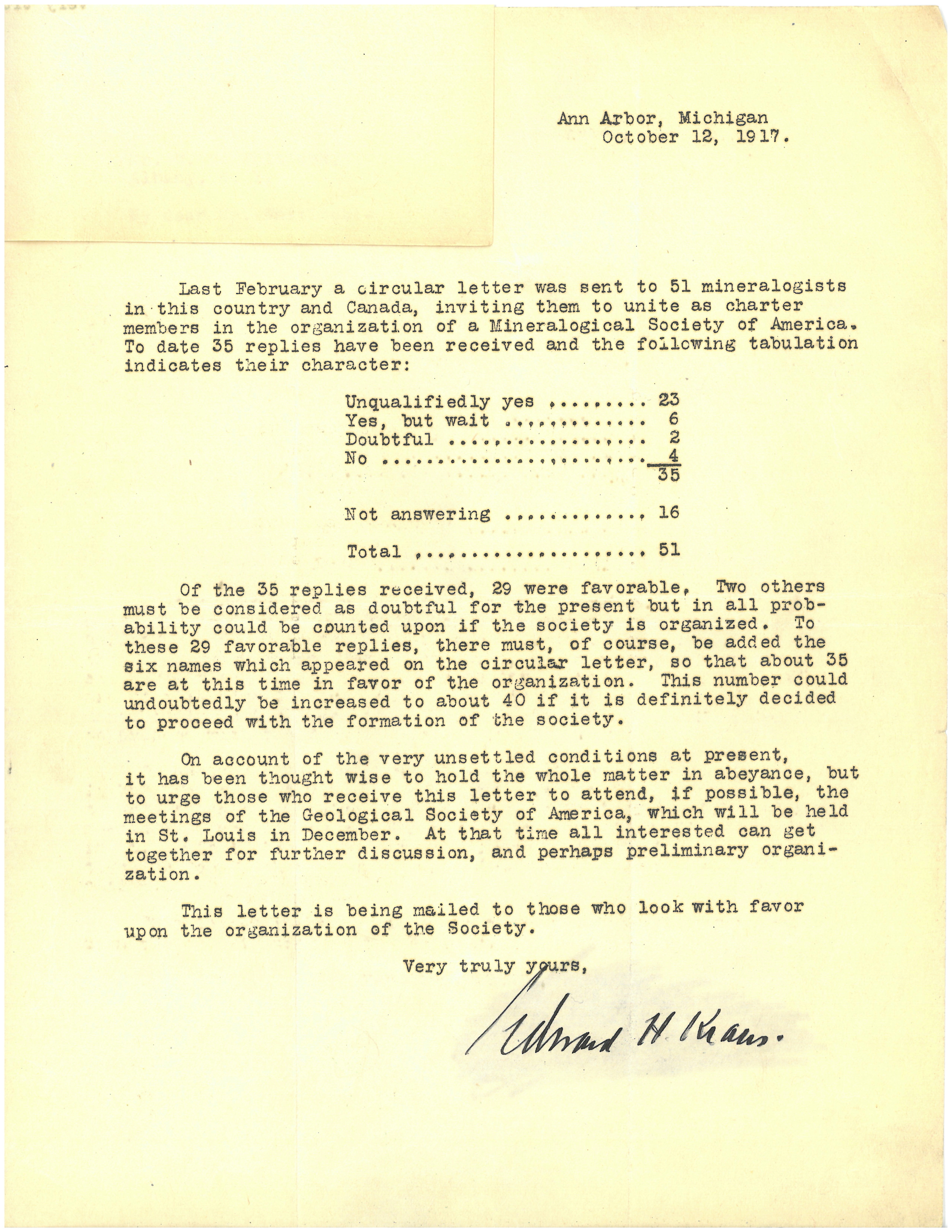 Kraus delay letter