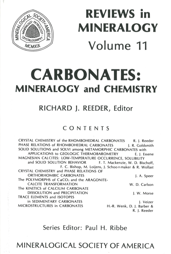 Front Cover of Reviews in Mineralogy vol 11