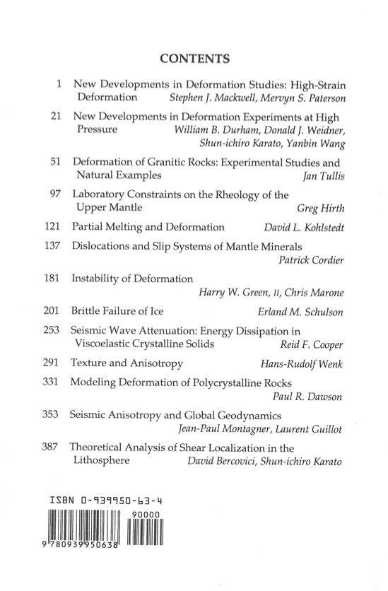Back Cover of Reviews in Mineralogy and Geochmistry vol 51