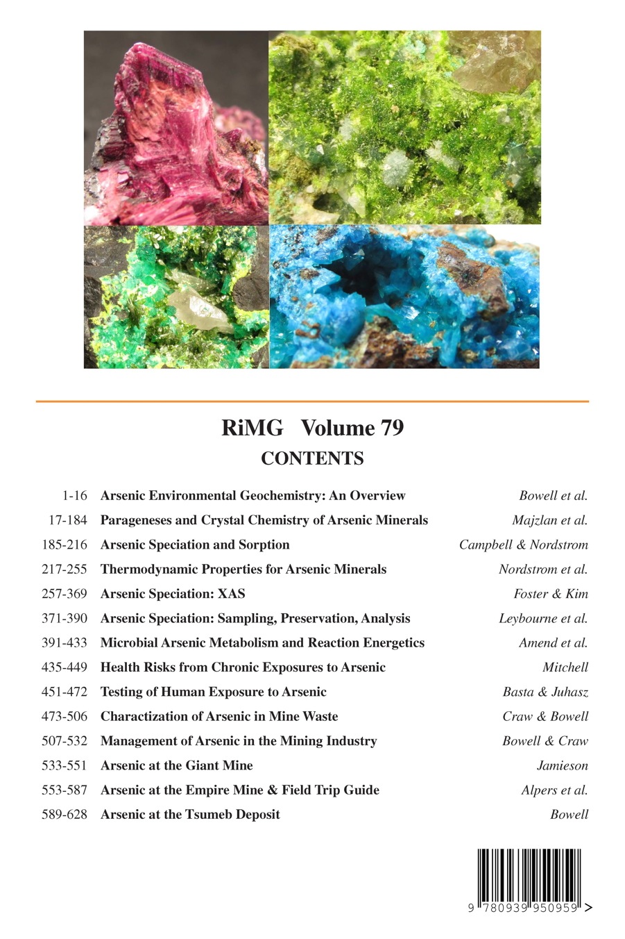 Back Cover of Reviews in Mineralogy and Geochmistry vol 79