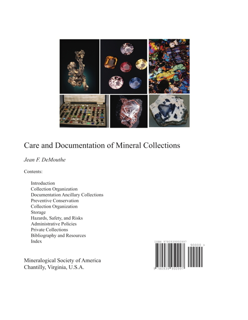 Back cover of Care and Documentation of Mineral Collections