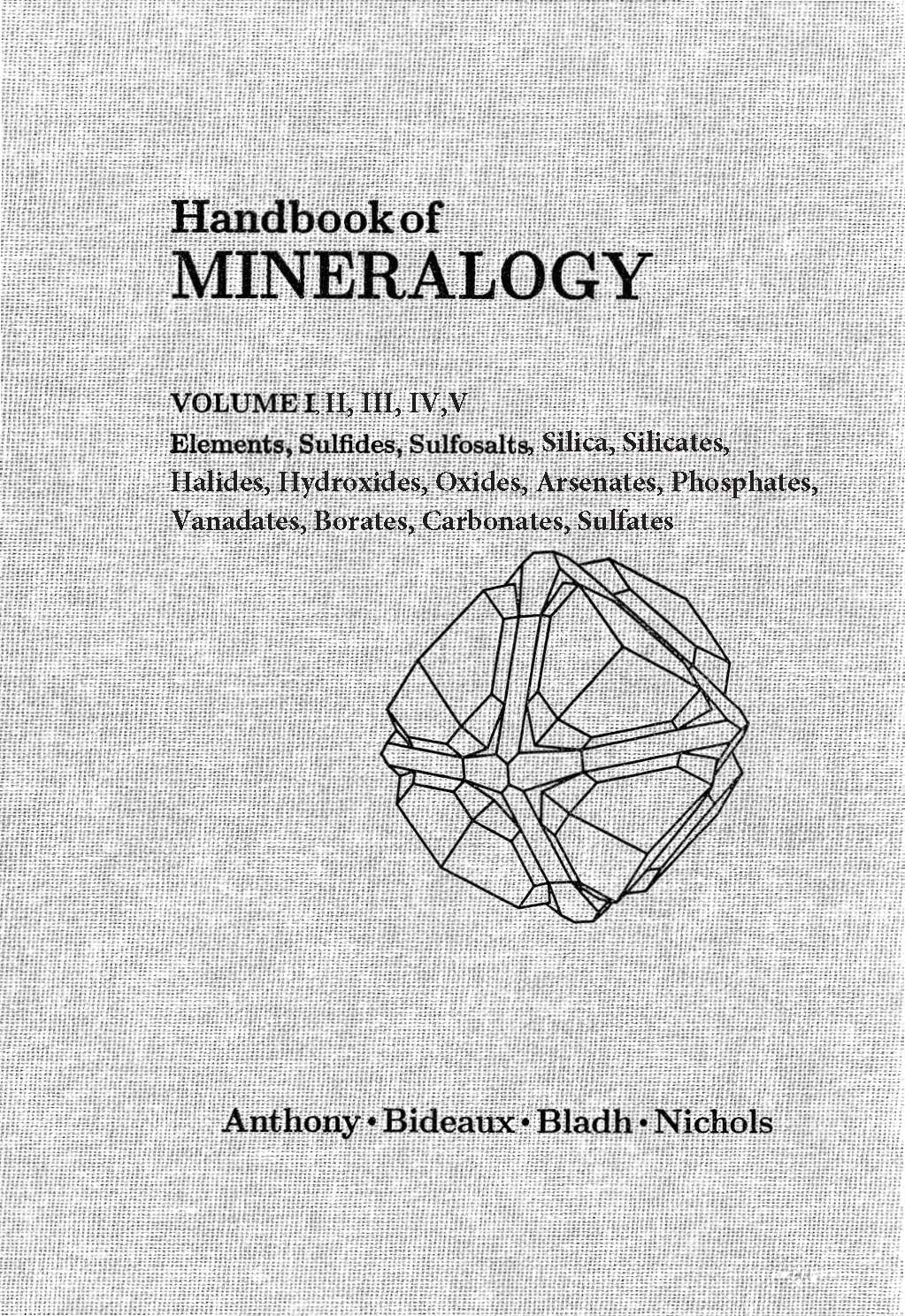 Cover of Handbook of Mineralogy