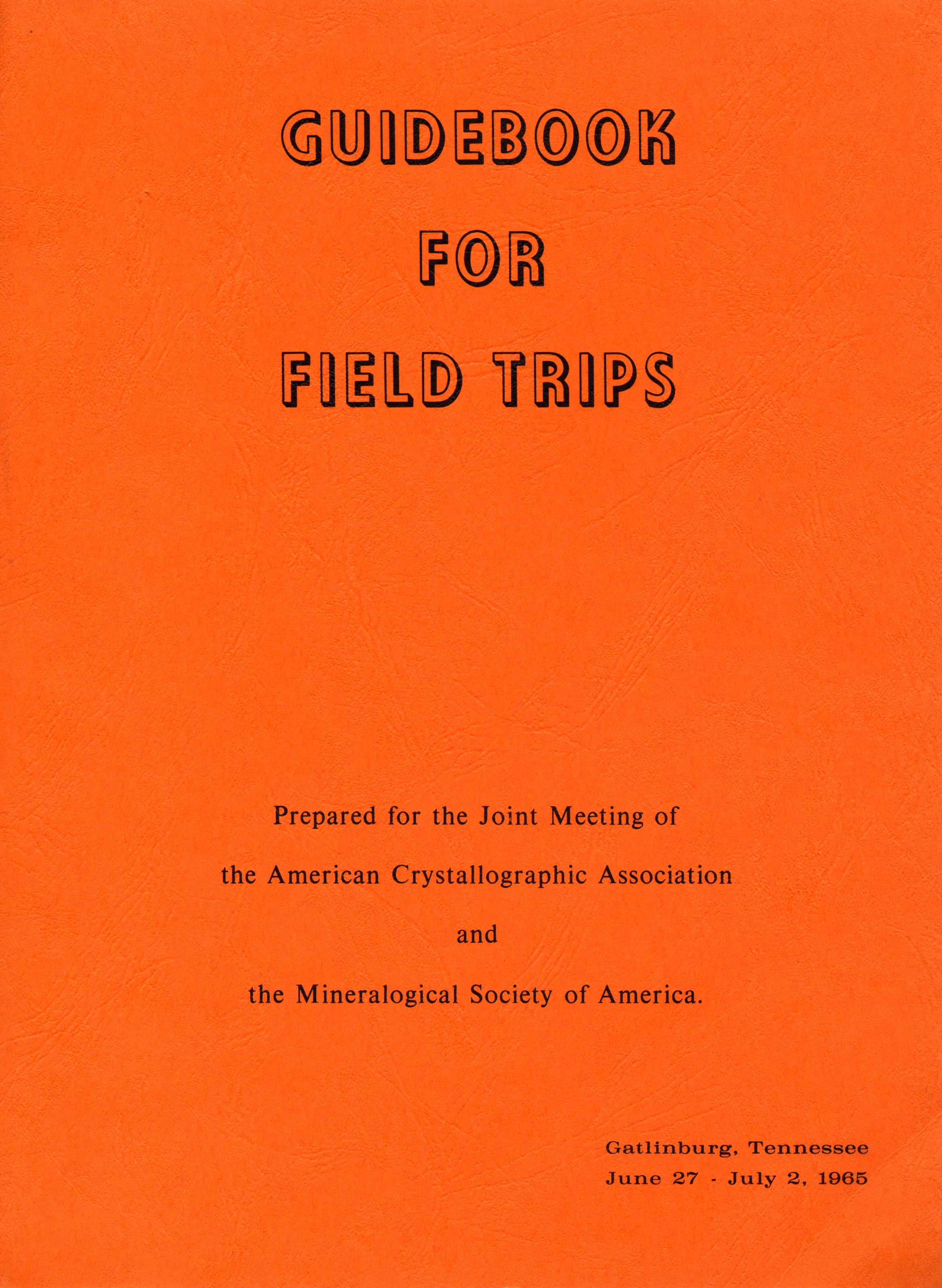 Cover of Guidebook for Fieldtrips