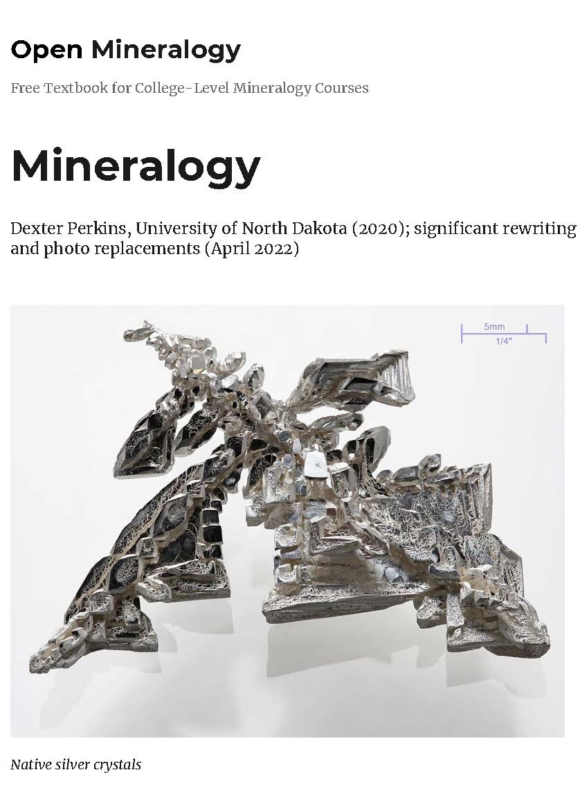 Cover of Mineralogy; Free Textbook for College-Level Mineralogy Courses