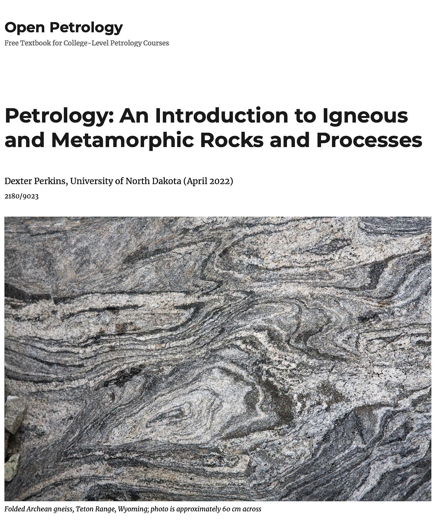 Cover of Petrology: An Introduction to Igneous and Metamorphic Rocks and Processes