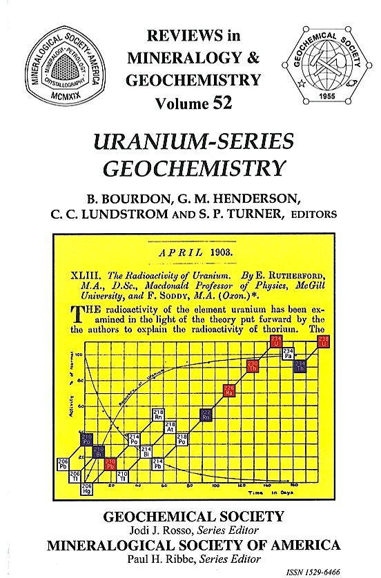 Front Cover of Reviews in Mineralogy and Geochmistry vol 52