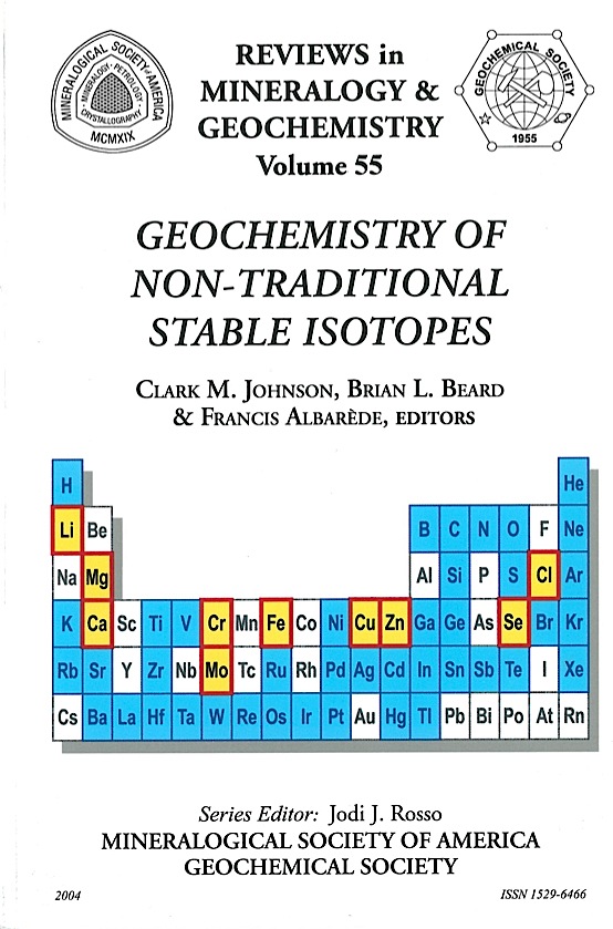 Front Cover of Reviews in Mineralogy and Geochmistry vol 55