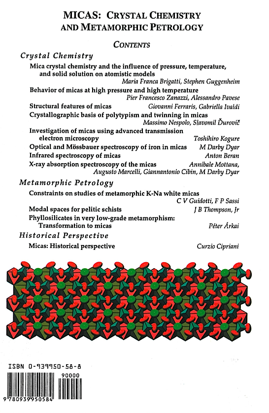 Back Cover of Reviews in Mineralogy and Geochmistry vol 46