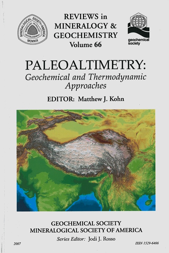 Front Cover of Reviews in Mineralogy and Geochmistry vol 66